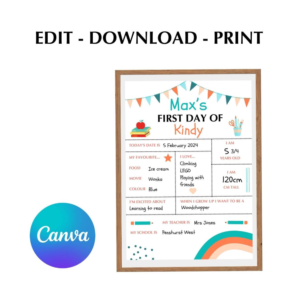 First Day of School Board Canva