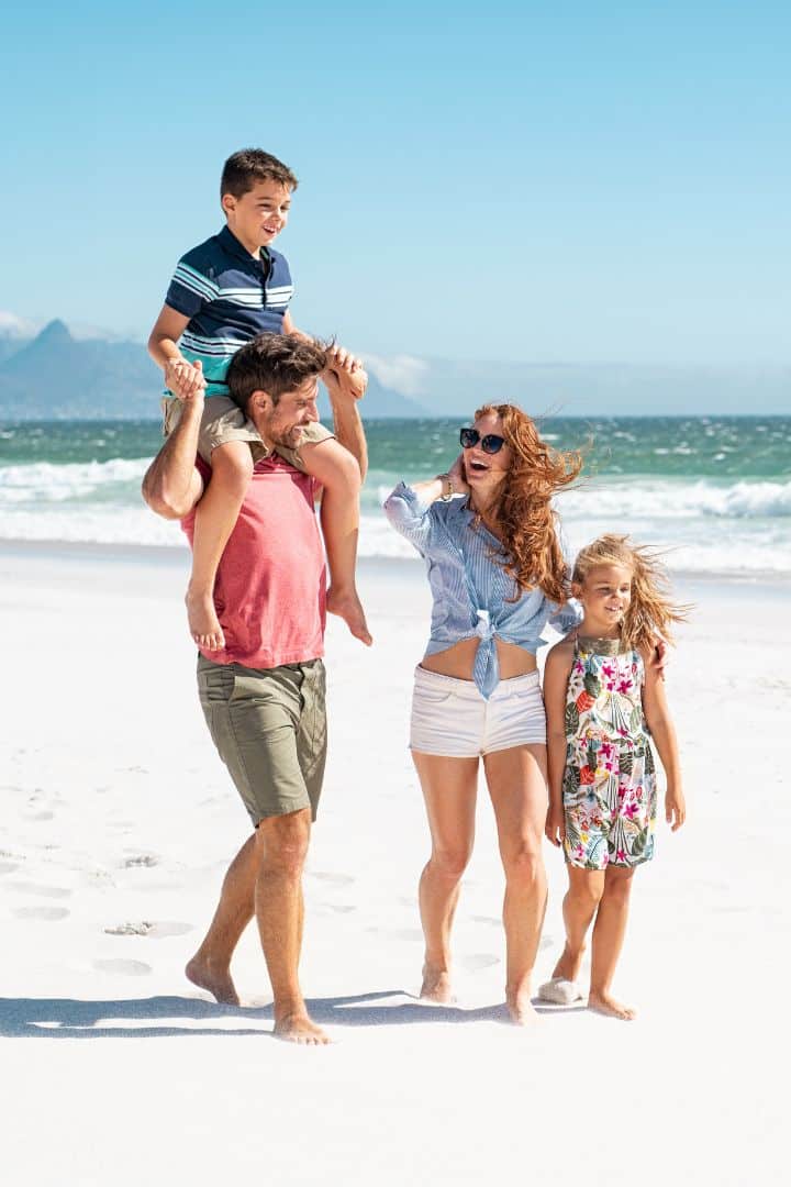 happy family on the beach